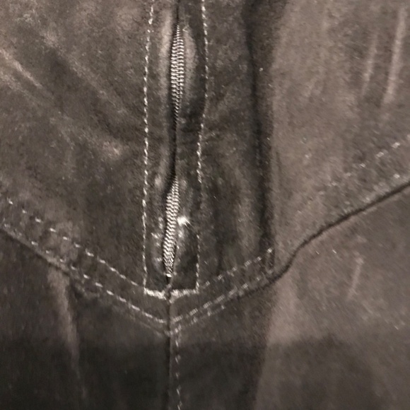 Genuine Vintage Parallel Couture Black Suede Women’s Pencil Skirt Size 7/8 W29” - Picture 7 of 11